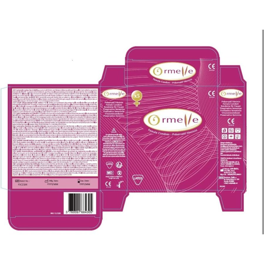 Femidom Kvinde Kondom Ormelle 5 enheder #6