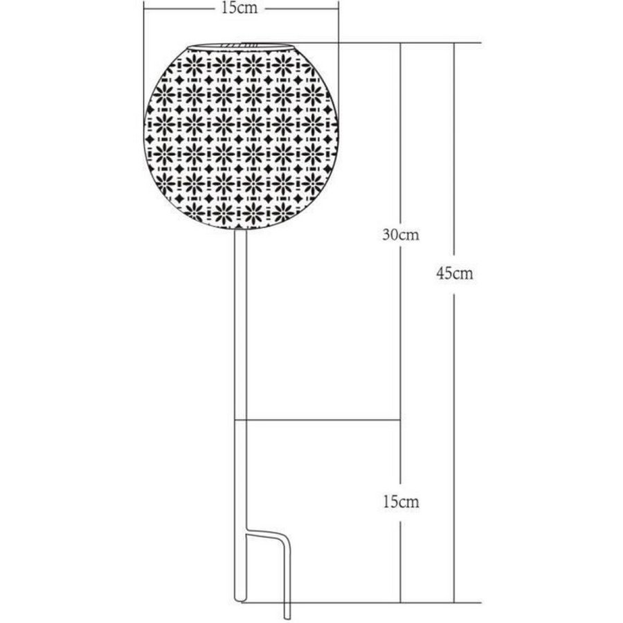 Solcellelampe Galix Retro Metal 15 x 45 cm Indretning #2