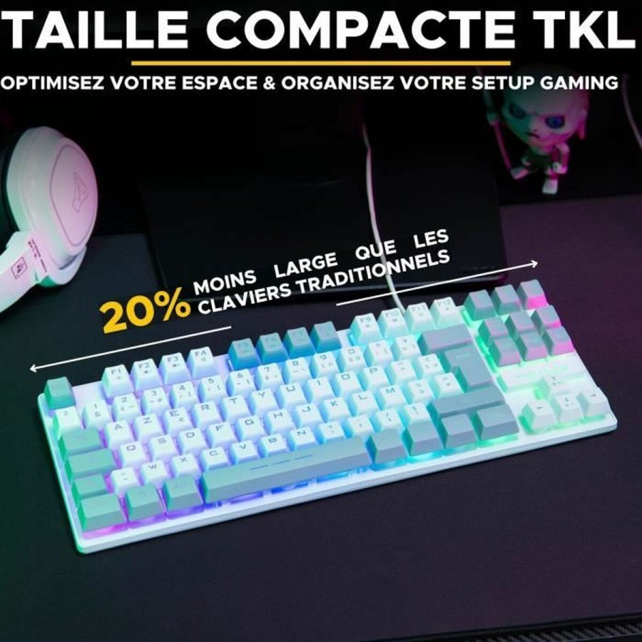 Tastatur The G-Lab KEYZ CAESIUM Gr� Azerty Fransk #3