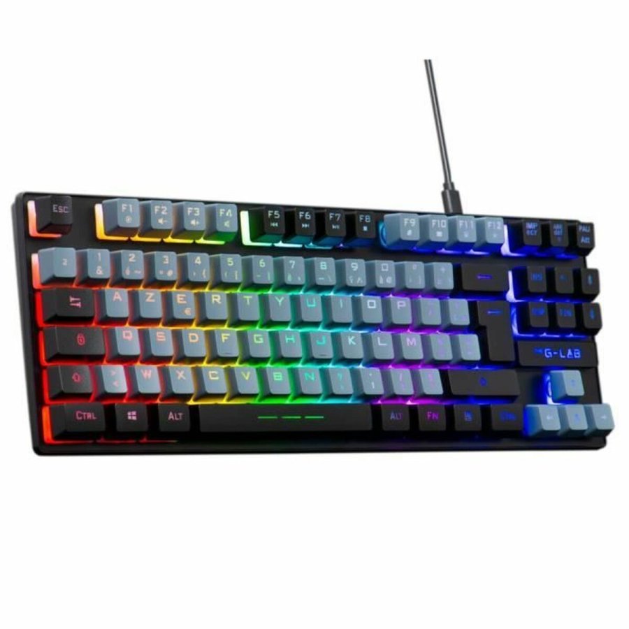 Tastatur The G-Lab KEYZ CAESIUM Sort Gr� Azerty Fransk #1