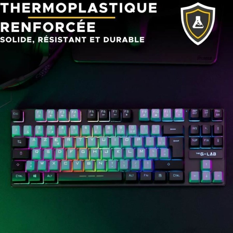Tastatur The G-Lab KEYZ CAESIUM Sort Gr� Azerty Fransk #5