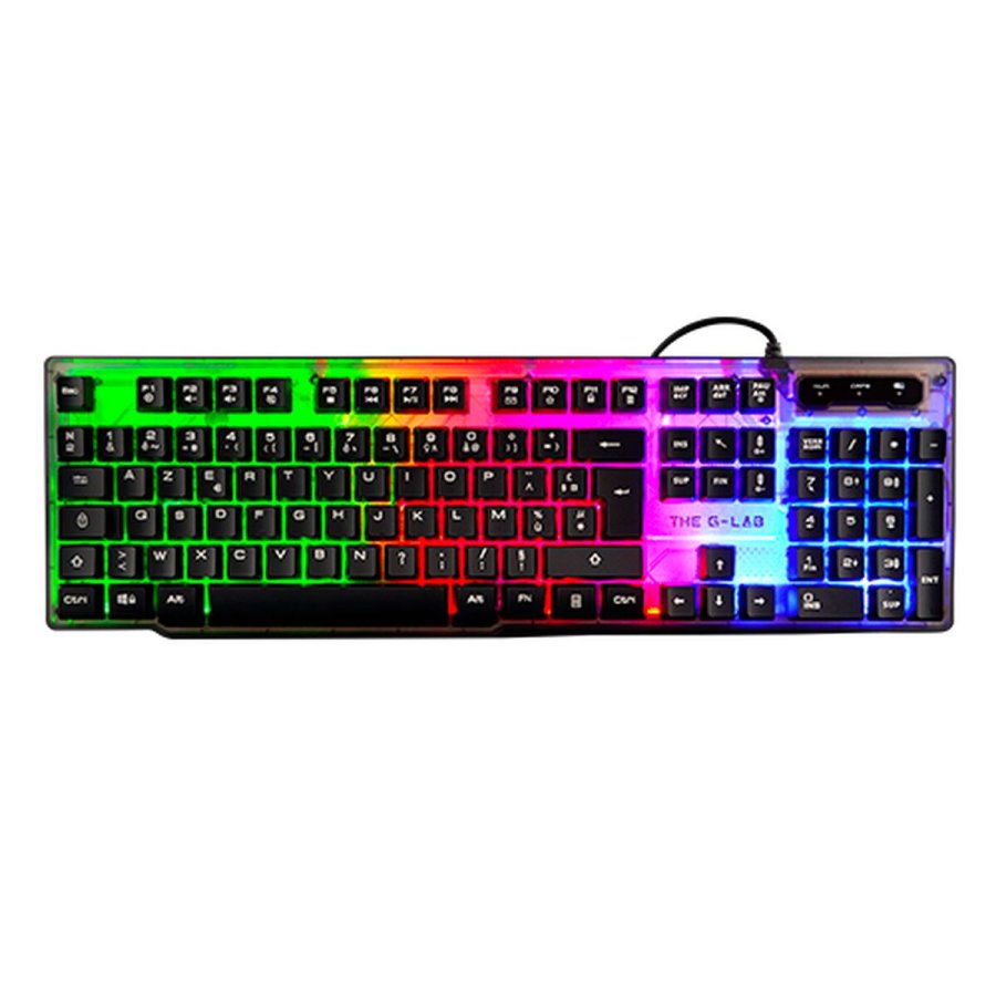 Tastatur The G-Lab Keyz Neon Sort Spansk qwerty QWERTY #1