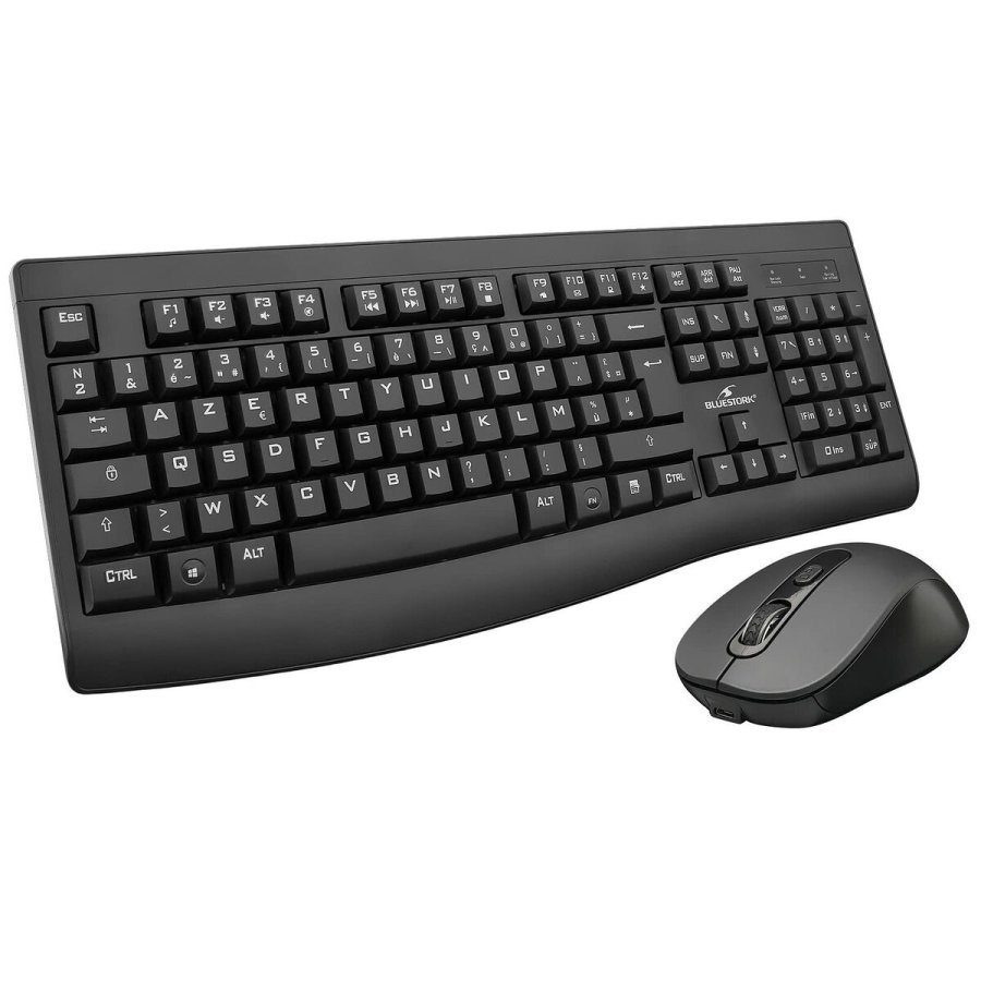 Tastatur og mus Bluestork Clavier Souris Sans Fil Sort #2