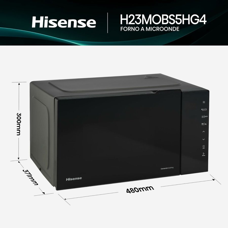 Mikroblgeovnen med Grill Hisense H23MOBS5HG4 Sort 800 W 23 L #3