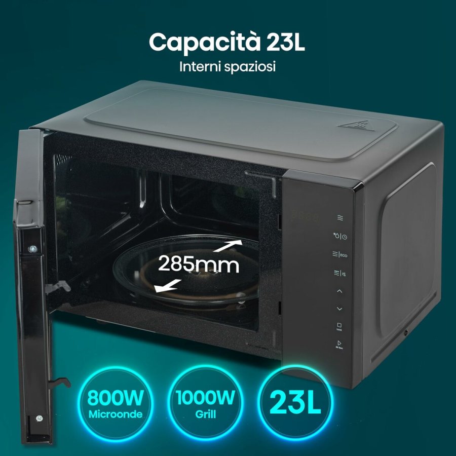 Mikroblgeovnen med Grill Hisense H23MOBS5HG4 Sort 800 W 23 L #6