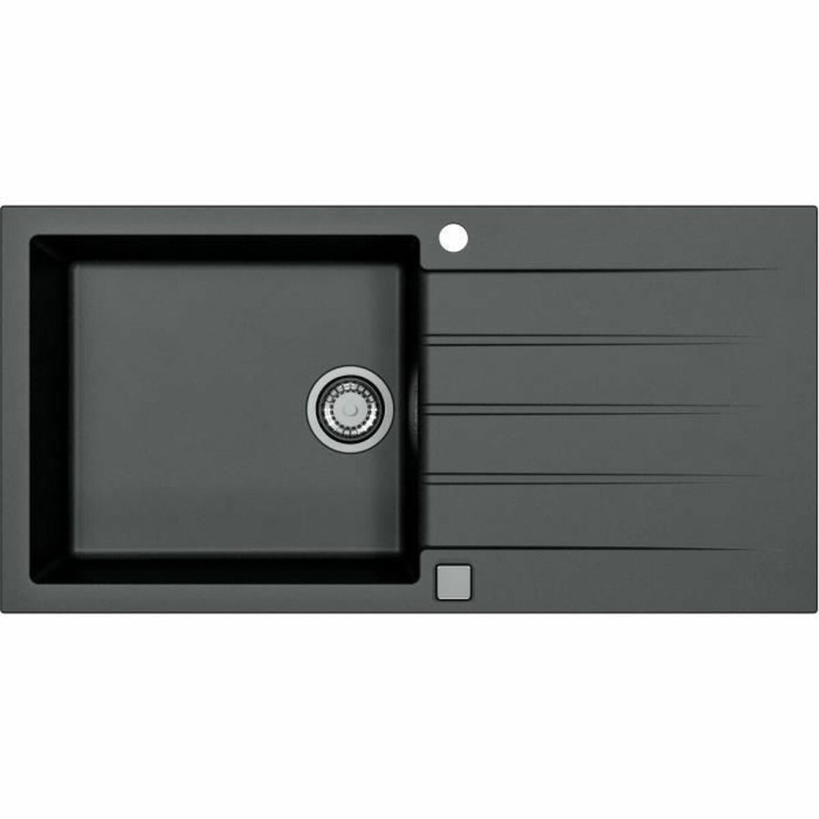 Vask med et rum og drypbakke Stradour CADIT Sort #1