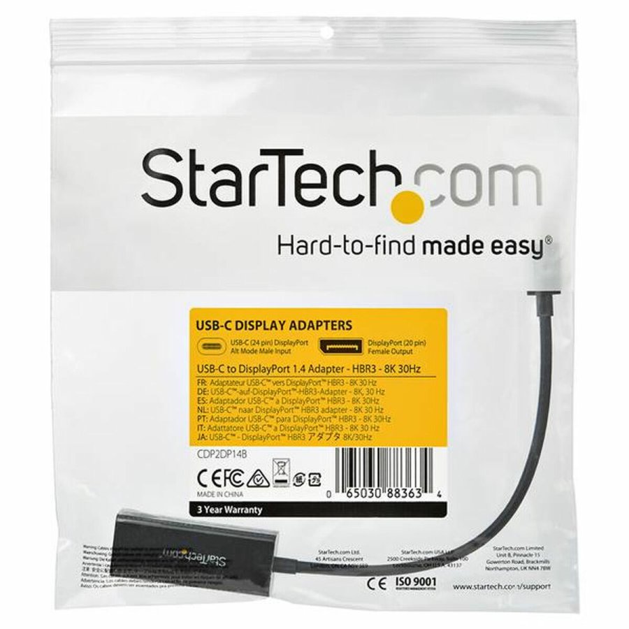 USB C til DisplayPort-adapter Startech CDP2DP14B            Sort #4