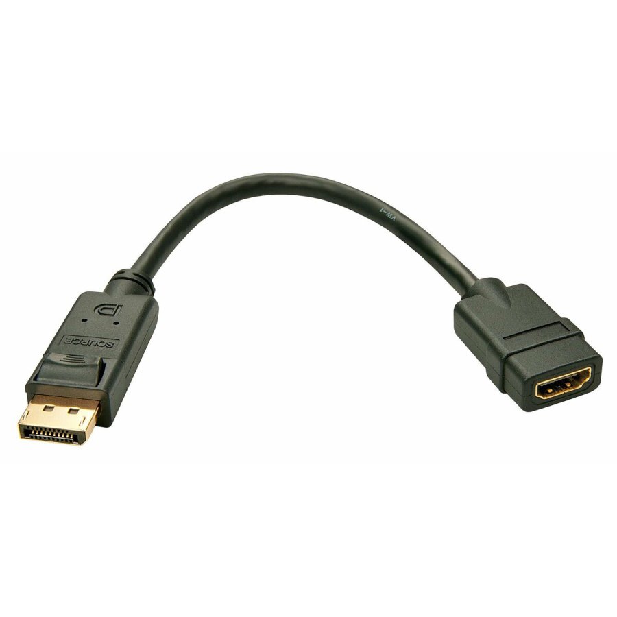 DisplayPort til HDMI-adapter LINDY 41005 Sort 15 cm #1