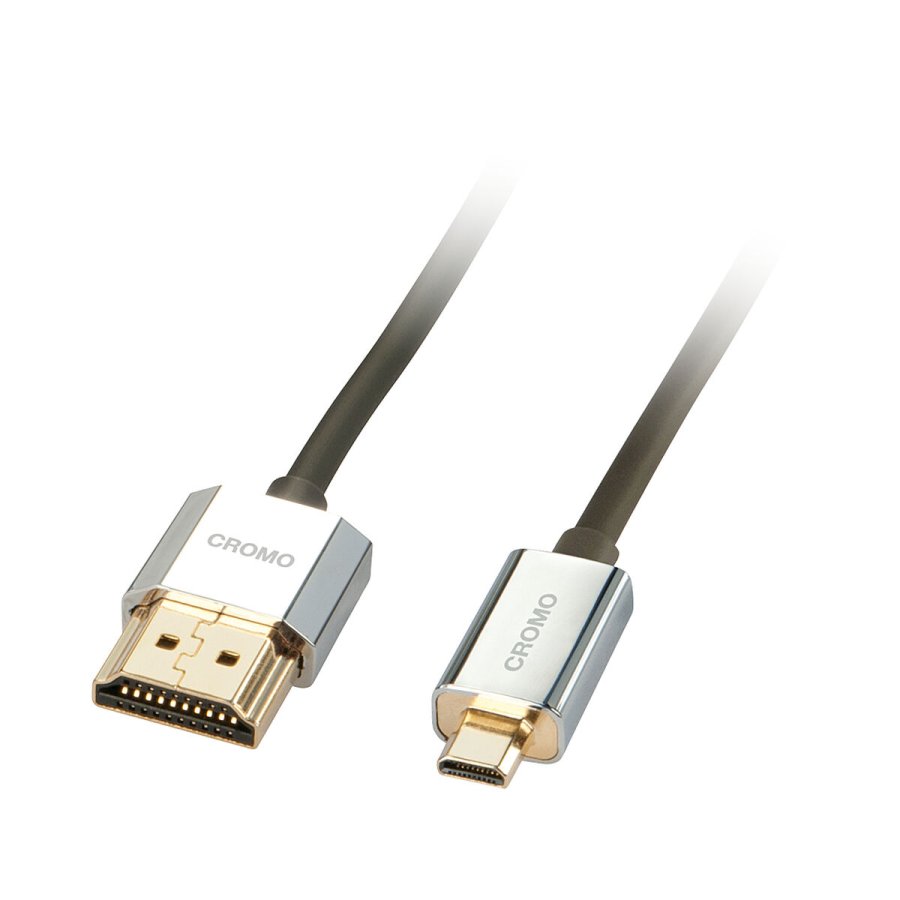 HDMI til micro HDMI kabel LINDY 41682 2 m Slvfarvet Sort #1