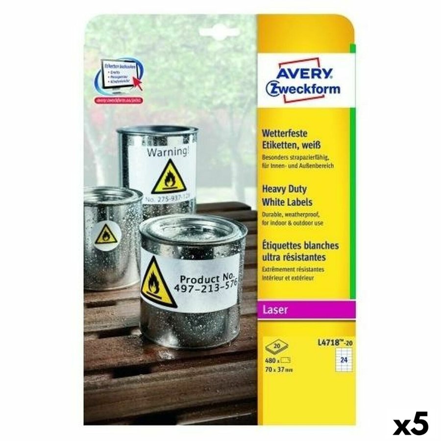 Printer labels Avery L4718 20 Ark 99,1 x 139 mm (5 enheder) #2