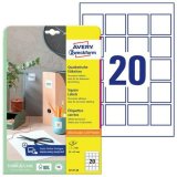 Selvklbende etiketter Avery Hvid 25 Ark 45 x 45 mm #3