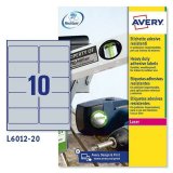 Bindemidler/etiketter Avery 20 Ark 96 x 50,8 mm S�lvfarvet #1