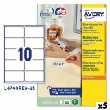 Printer labels Avery L4744REV Hvid 25 Ark 96 x 50,8 mm (5 enheder) #1
