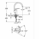 Kitchen Tap Grohe Wave Cosmopolitan - 32449001 C-formet Metal #3