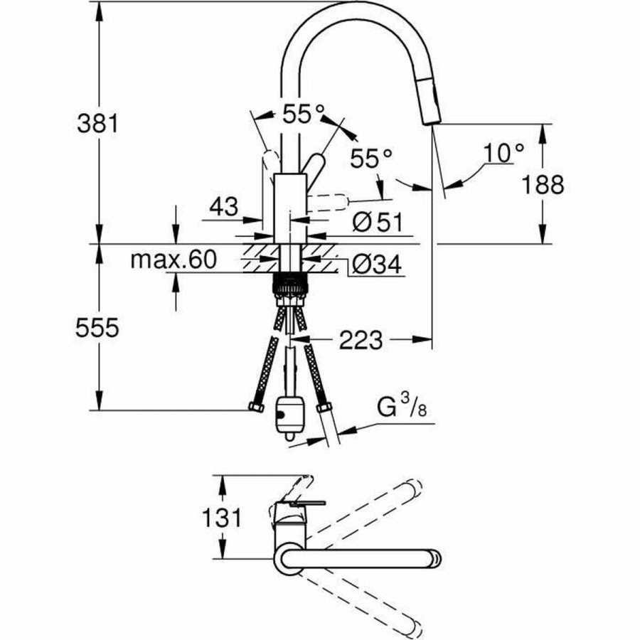 Hane med blandingsbatteri Grohe 31484001 #5