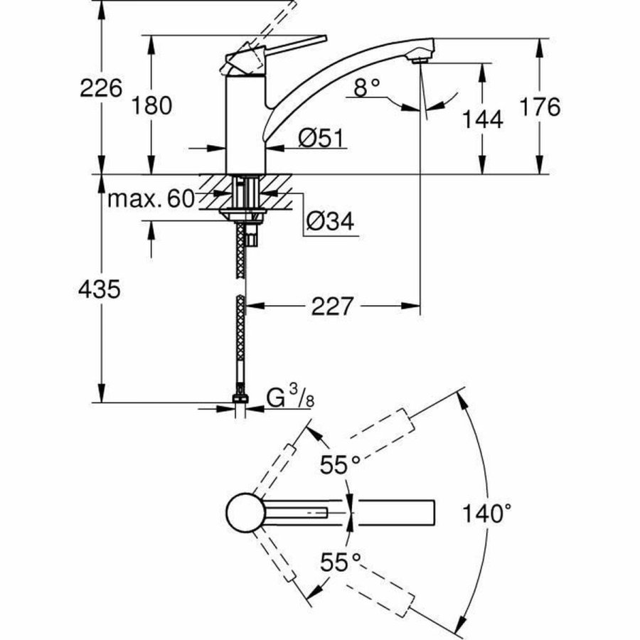 Hane med blandingsbatteri Grohe 30358000 #6