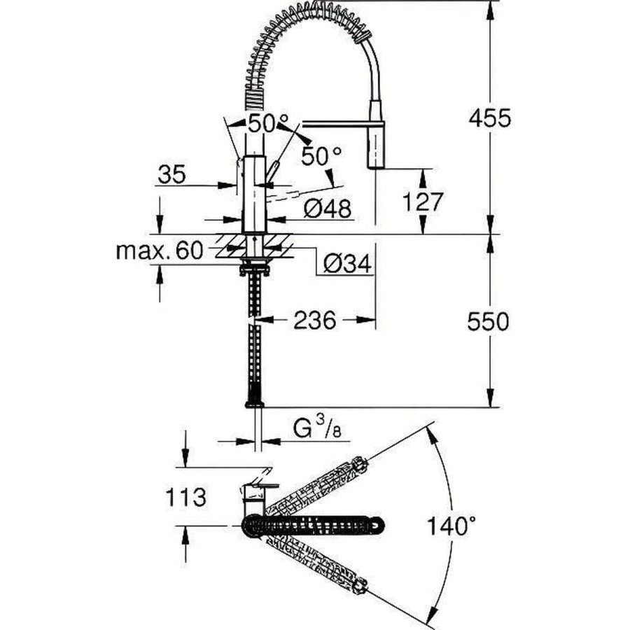 Hane med blandingsbatteri Grohe Professional 30361000 #6