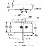 Vask med to rum Grohe K500 #5