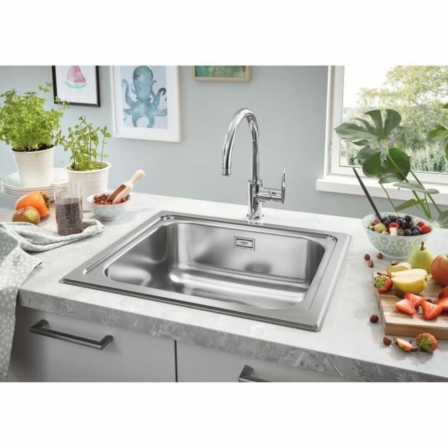 Hane med blandingsbatteri Grohe 31719SD0 Rustfrit stl Rektangulr #2