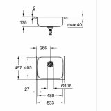 Hane med blandingsbatteri Grohe 31719SD0 Rustfrit stl Rektangulr #4
