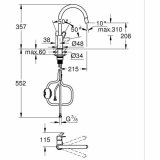 Hane med blandingsbatteri Grohe Start Flow - 30569000 Kobber C-formet #2