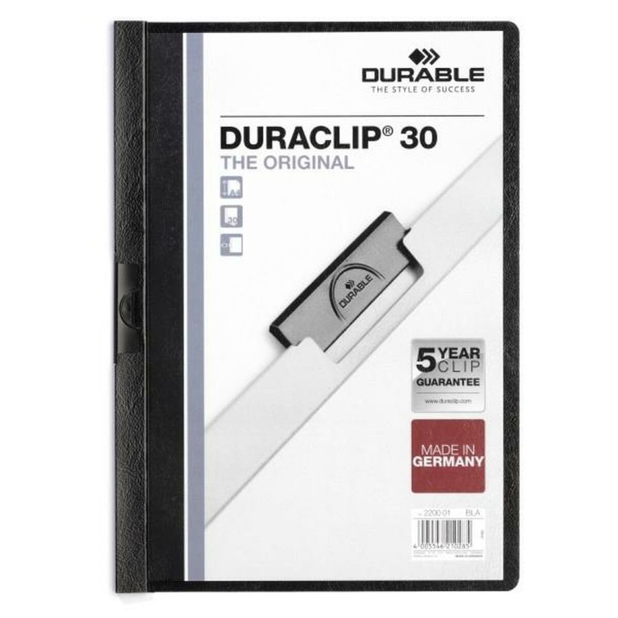 Dokumentmappe Durable DURACLIP 30 A4 Sort A4 25 Dele #1