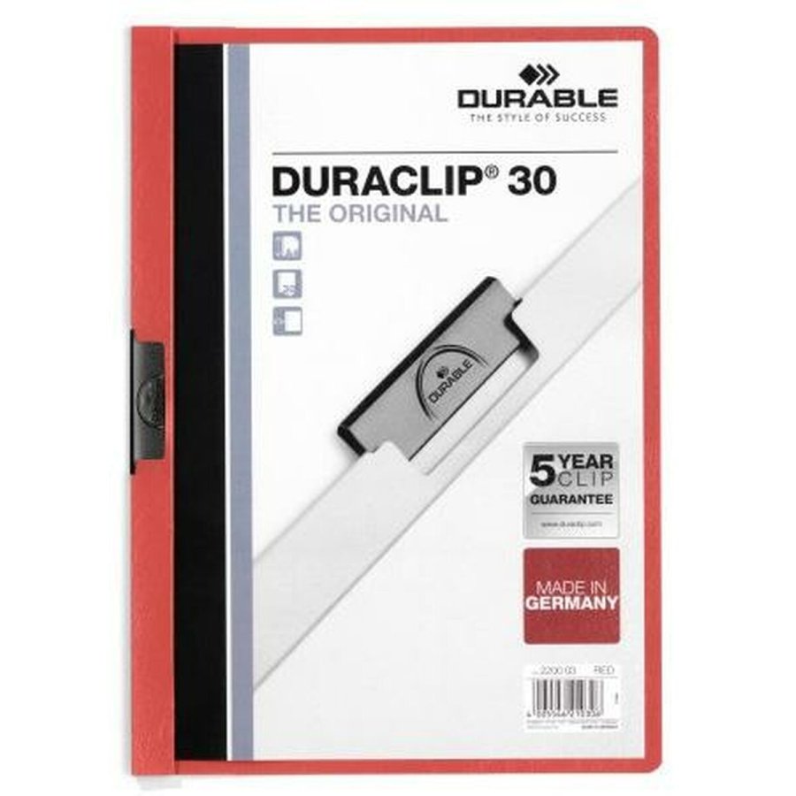 Dokumentmappe Durable Duraclip 30 Rd Gennemsigtig A4 25 Dele #1