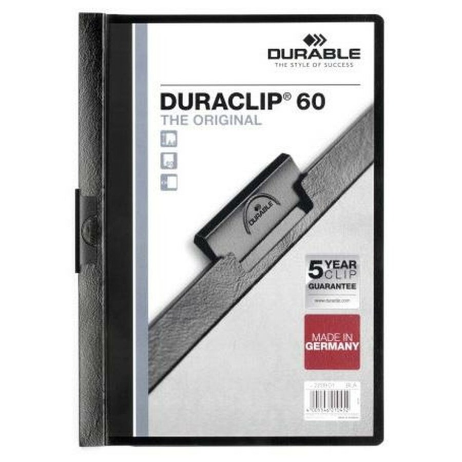 Dokumentmappe Durable Duraclip 60 Sort Gennemsigtig A4 25 Dele #1