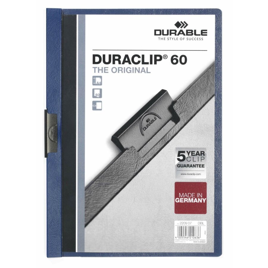 Dokumentmappe Durable Duraclip 60 Gennemsigtig Mrkebl A4 #2