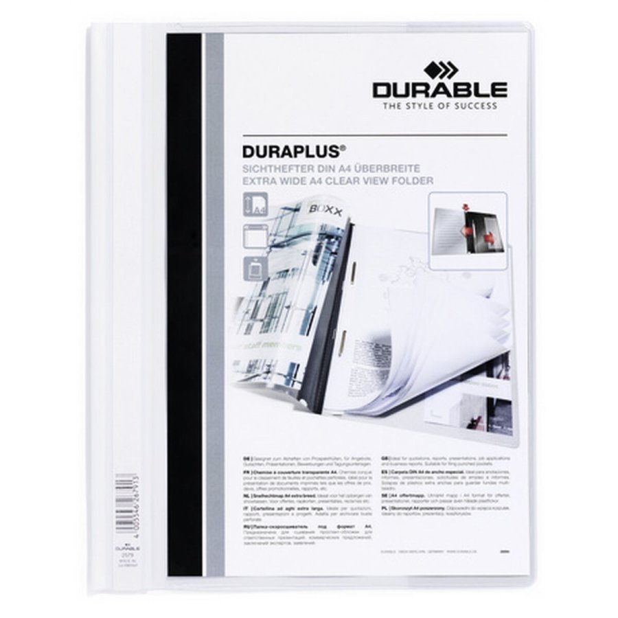 Dokumentmappe Durable Duraplus Hvid Gennemsigtig A4 25 Dele #1