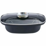 Stegepande med kurv GSW 414593 Sort Glas Rustfrit stl Glaseret stl #1