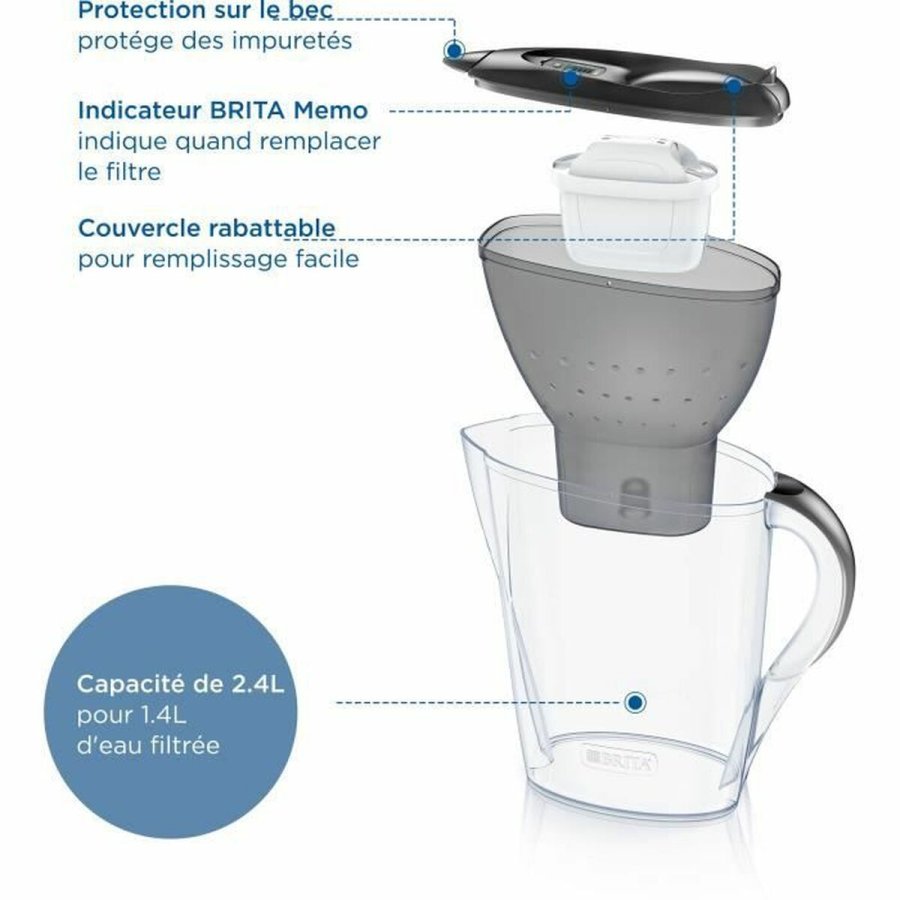 Kande Med Filter Brita Carafe Marella Grafit Plastik 2,4 L #4