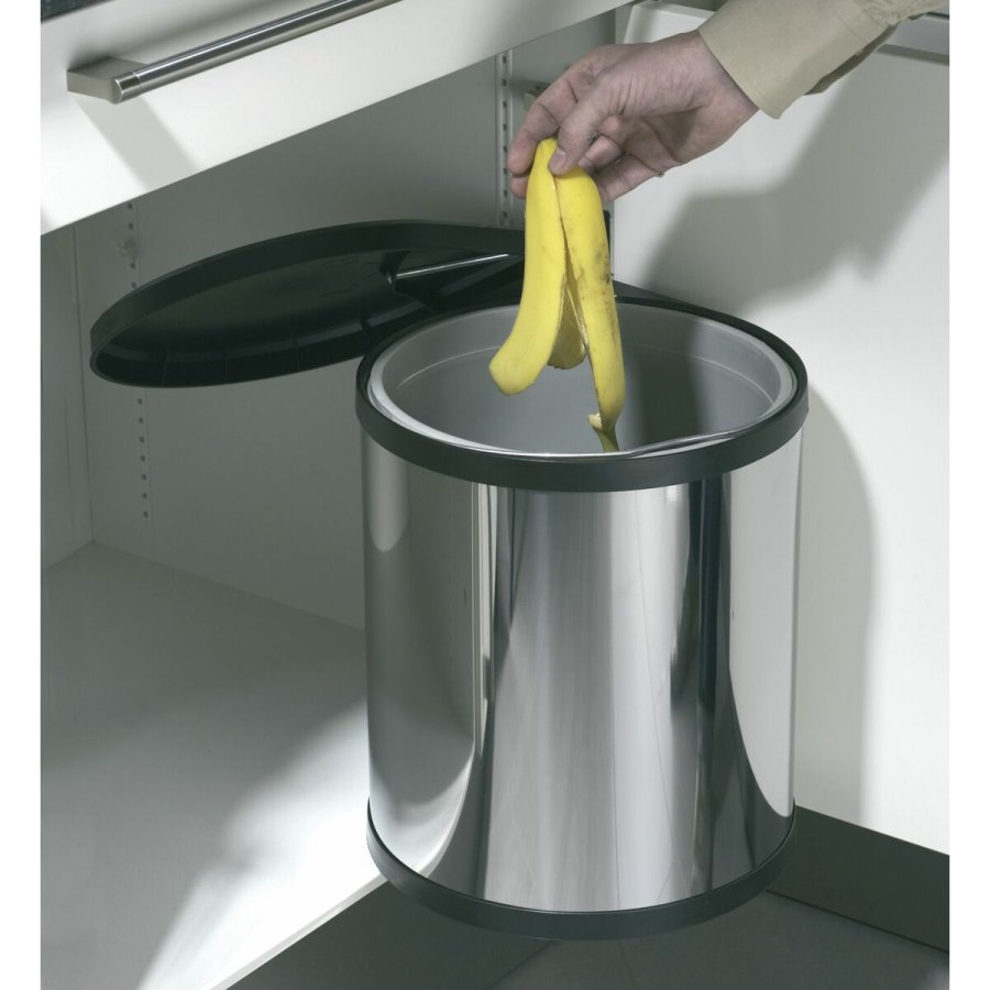 Skraldespand Hailo Compact-Box Stl 15 L Sort Gr Indlejret #5