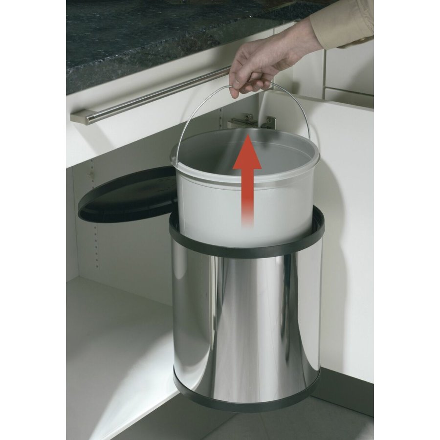 Skraldespand Hailo Compact-Box Stl 15 L Sort Gr Indlejret #6