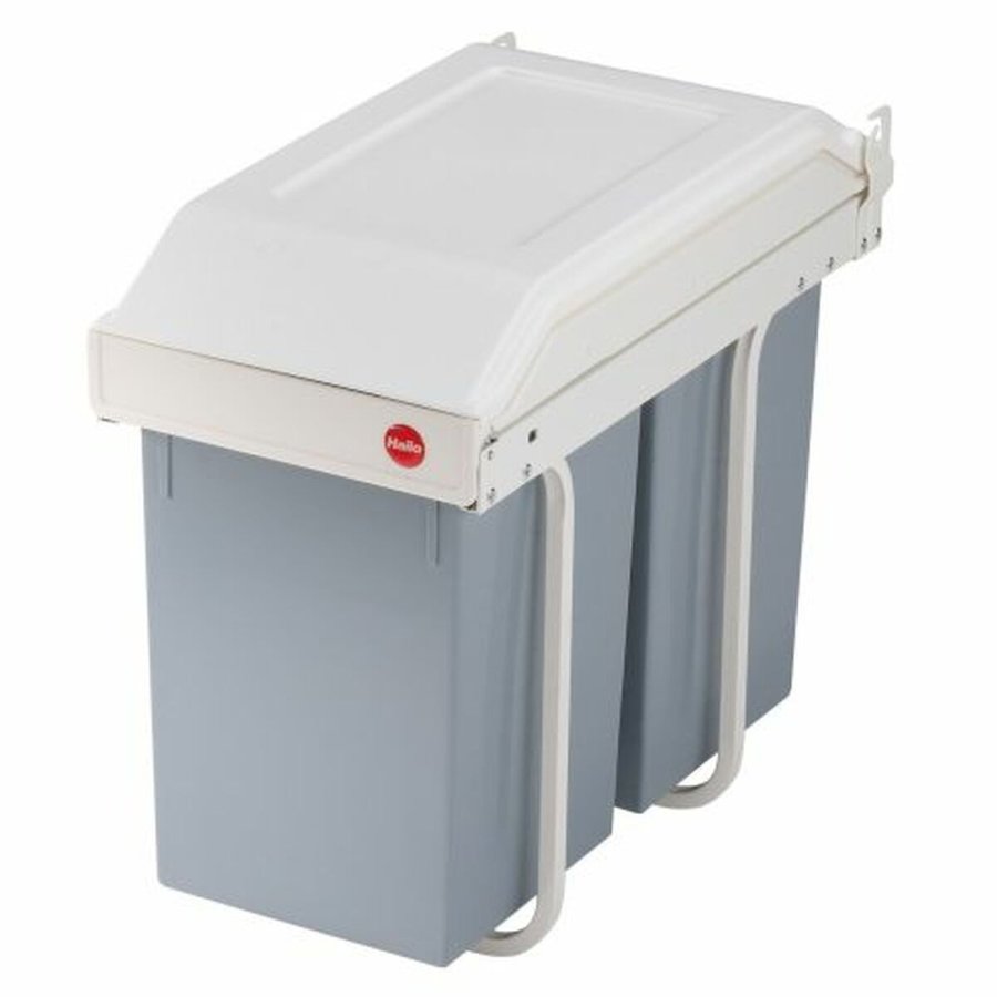 Skraldespand Hailo Multi-Box duo L Hvid Gr Fldefarvet Stl Plastik 2 skuffer 14 L Indlejret (2 enheder) #1
