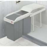 Skraldespand Hailo Multi-Box duo L Hvid Gr Fldefarvet Stl Plastik 2 skuffer 14 L Indlejret (2 enheder) #5