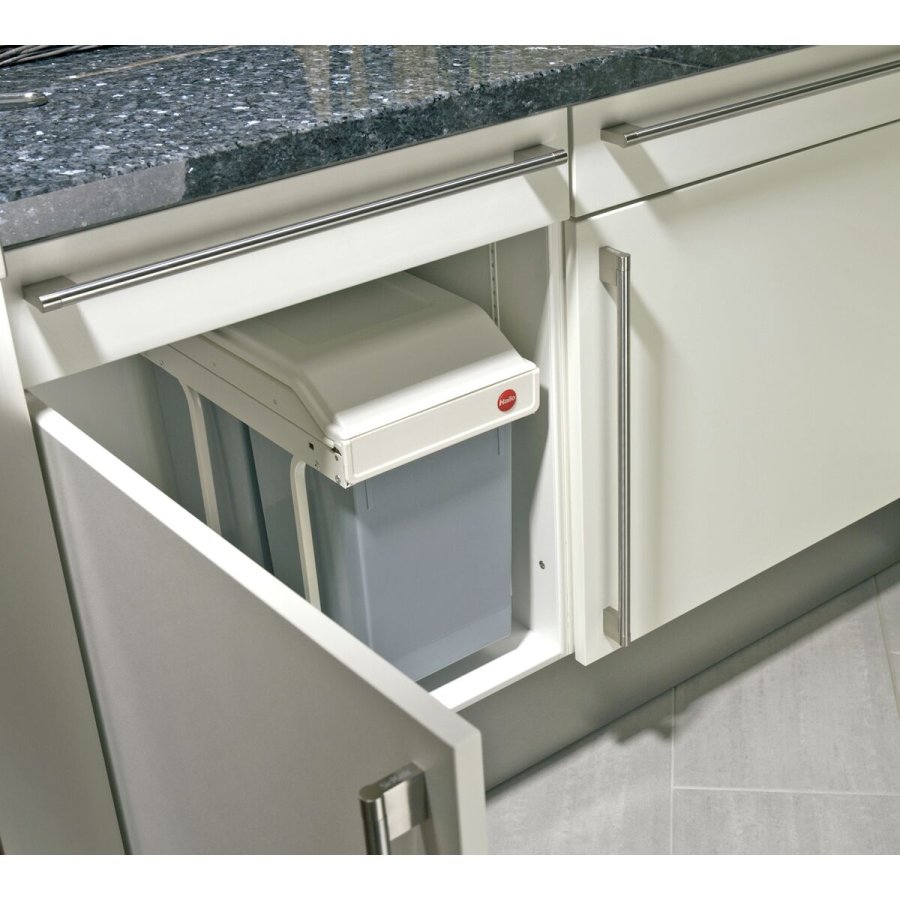 Skraldespand Hailo Multi-Box duo L Hvid Gr Fldefarvet Stl Plastik 2 skuffer 14 L Indlejret (2 enheder) #6