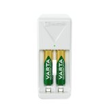 Batteroplader Varta 57656 101 401 Mini 2 Batterier Hvid AA/AAA #3