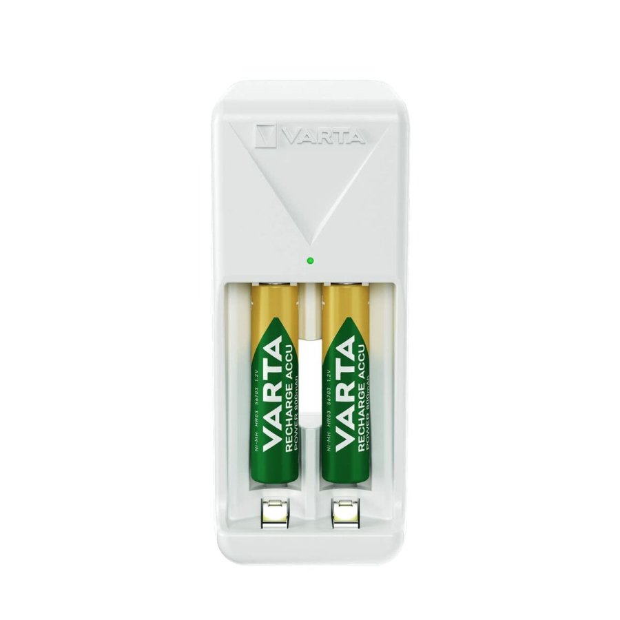 Batteroplader Varta 57656 101 401 Mini 2 Batterier Hvid AA/AAA #3