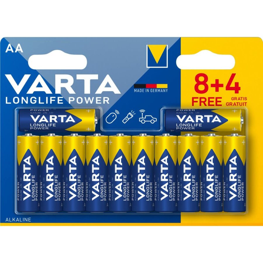 Alkalinebatterier Varta Longlife Power AA 1,5 V (12 enheder) #1