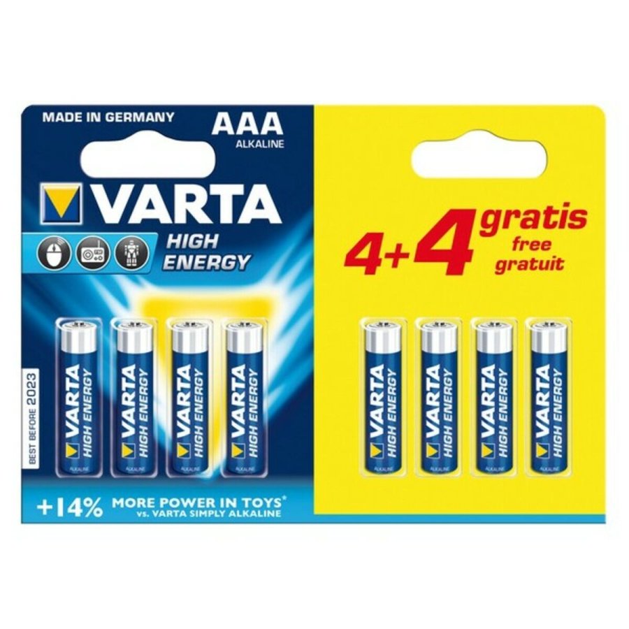 Alkaline Batteri Varta CD4BKKD13-P AAA 1,5V High Energy (8 pcs) #1