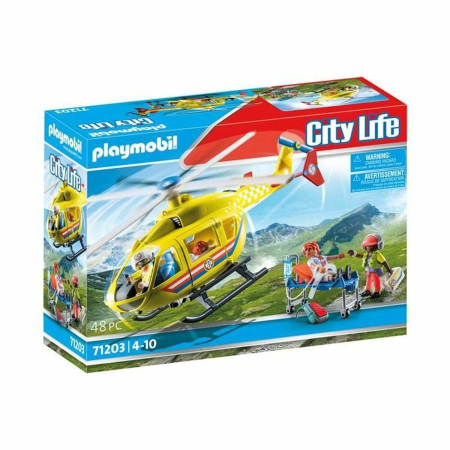 Action Figurer Playmobil Rescue helicoptere 48 Dele #1