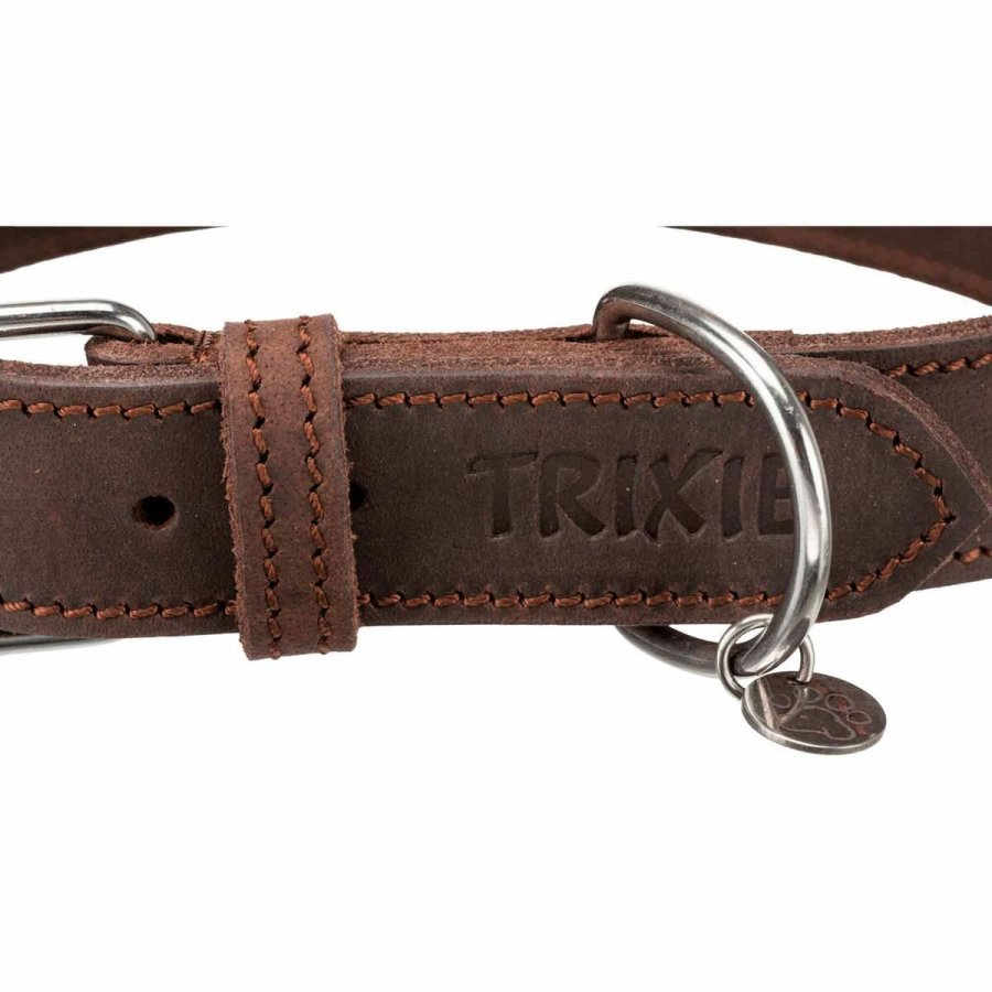 Hundehalsbnd Trixie Rustic Mrkebrun S/M 34-40 cm #2
