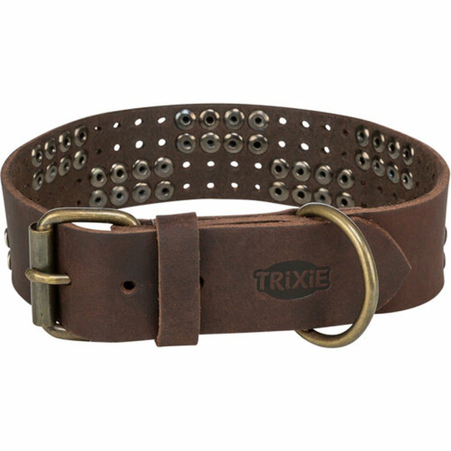 Hundehalsbnd Trixie Rustic Mrkebrun S-M #2