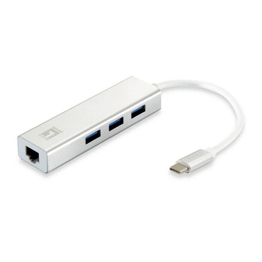 USB Hub Level One USB-0504 Sort S�lvfarvet #1