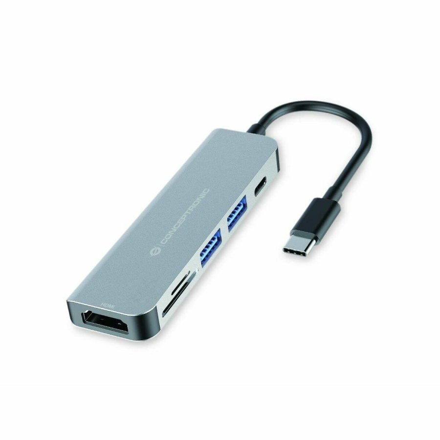 USB Hub Conceptronic 6 i 1 Gr Aluminium #1