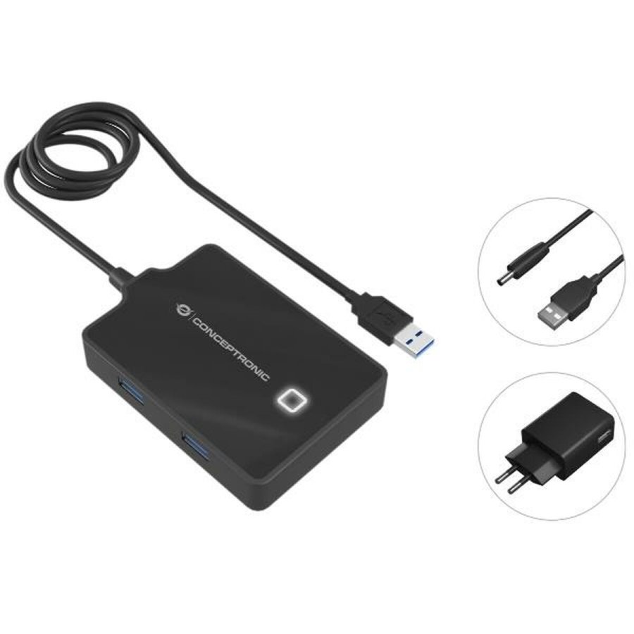 USB Hub Conceptronic 110517207101 Sort #2