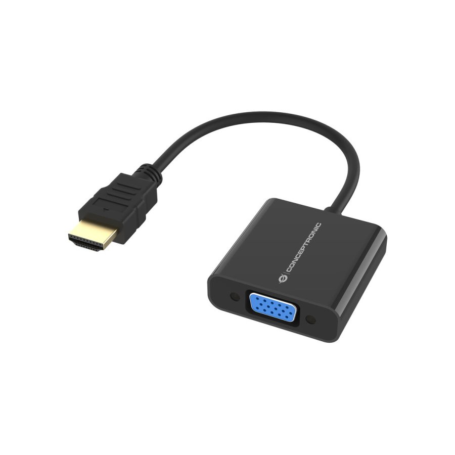 HDMI til VGA Conceptronic 1080P Sort 25 cm #1