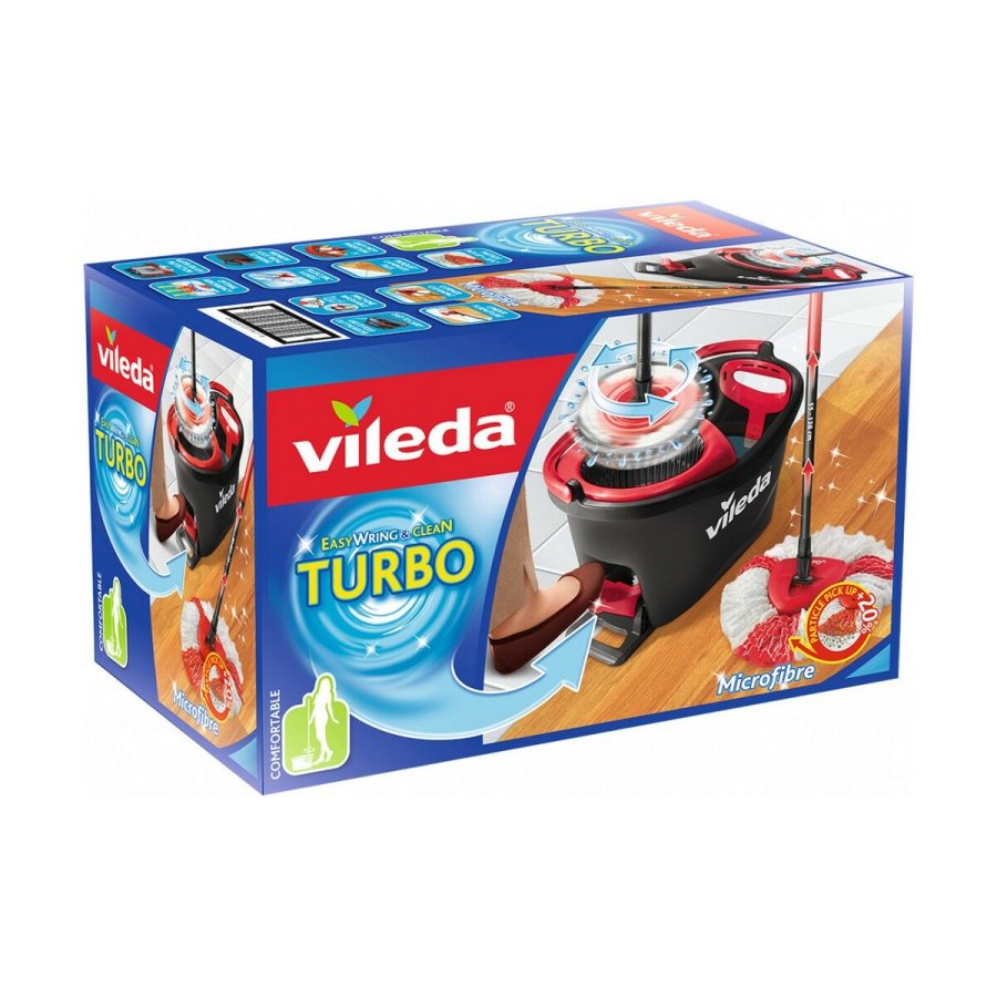 Mop with Bucket Vileda mop en steel Supermocio 3Action Hvid Rd Mikrofibre #5
