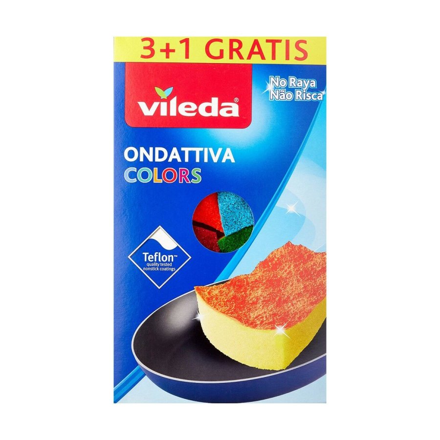 Svamp Vileda 169492 Gul Bl Grn Orange Pink Polyuretan (4 Dele) (1 enheder) #1